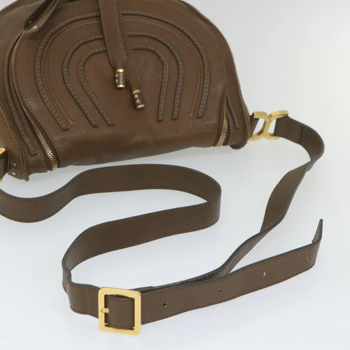 Chloe Mercy Shoulder Bag Leather Brown 58160