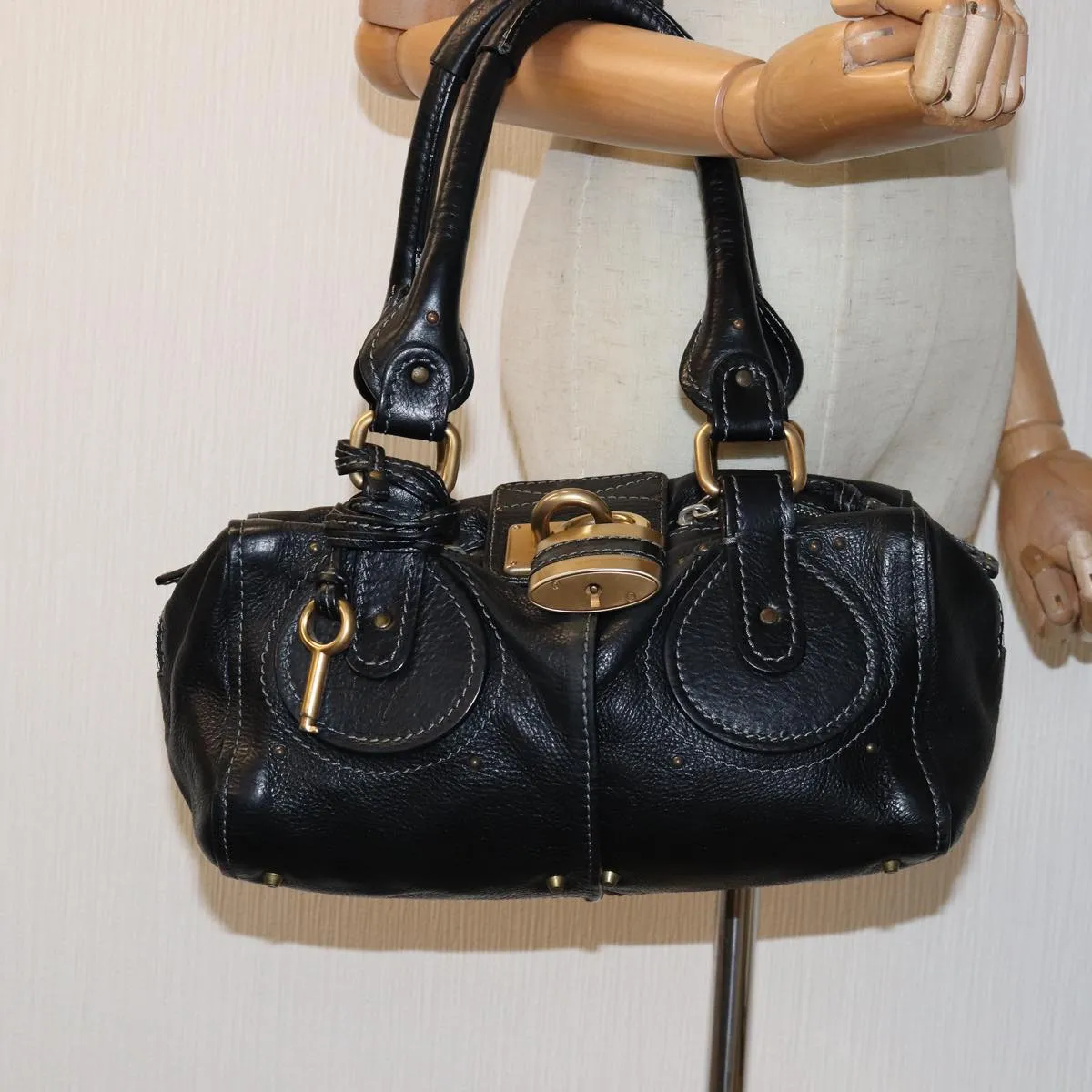 Chloe Paddington Shoulder Bag Leather Black yk12335