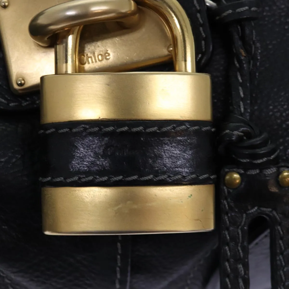 Chloe Paddington Shoulder Bag Leather Black yk12335