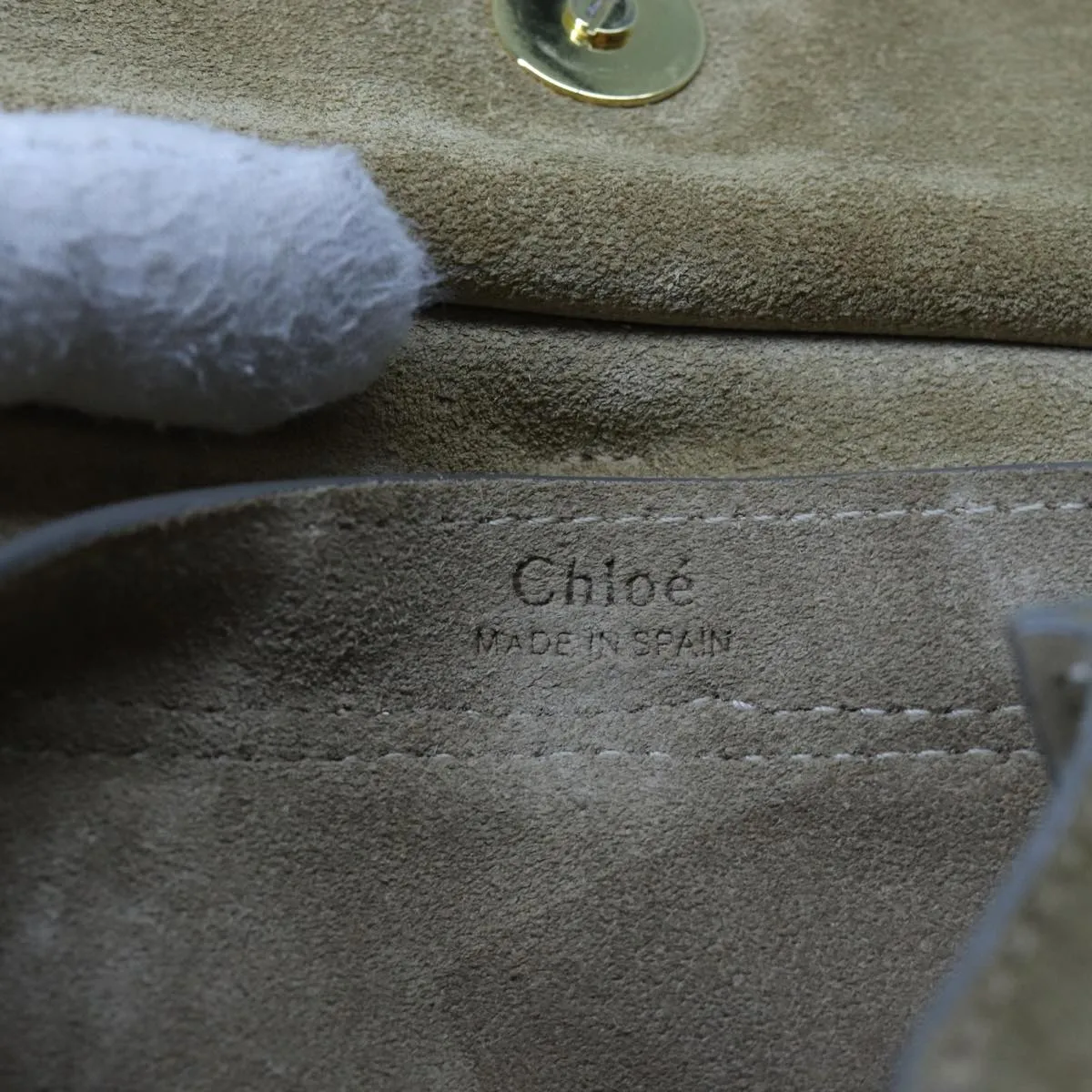 Chloe Shoulder Bag Suede Beige 70181