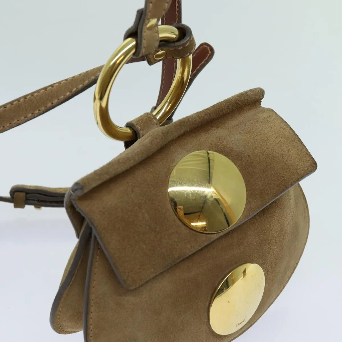 Chloe Shoulder Bag Suede Beige 70181