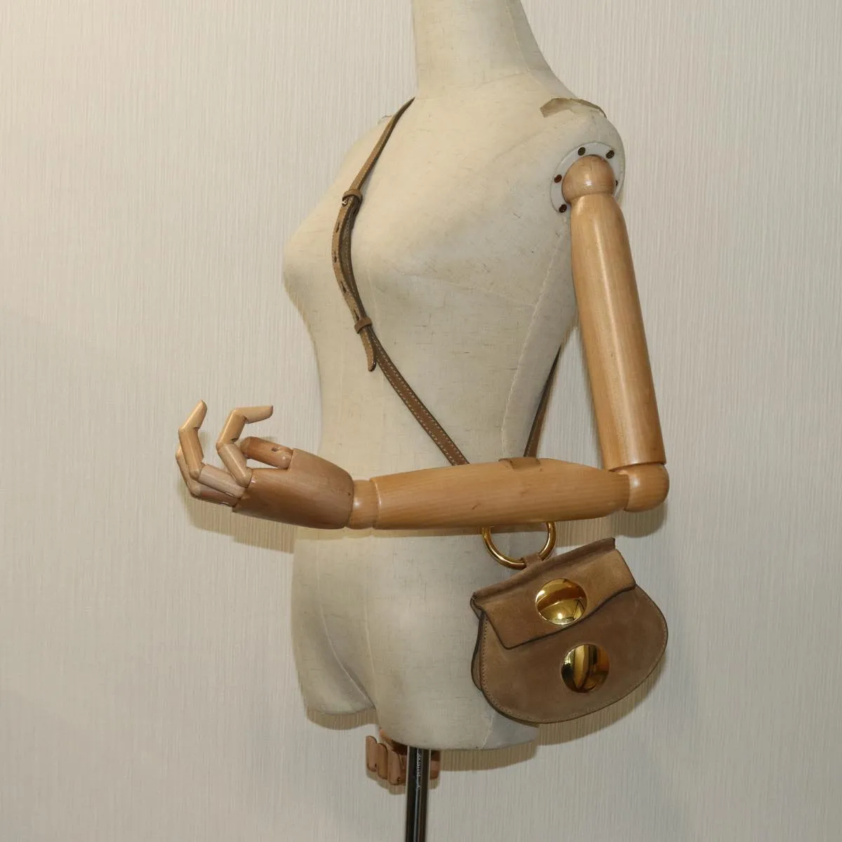 Chloe Shoulder Bag Suede Beige 70181