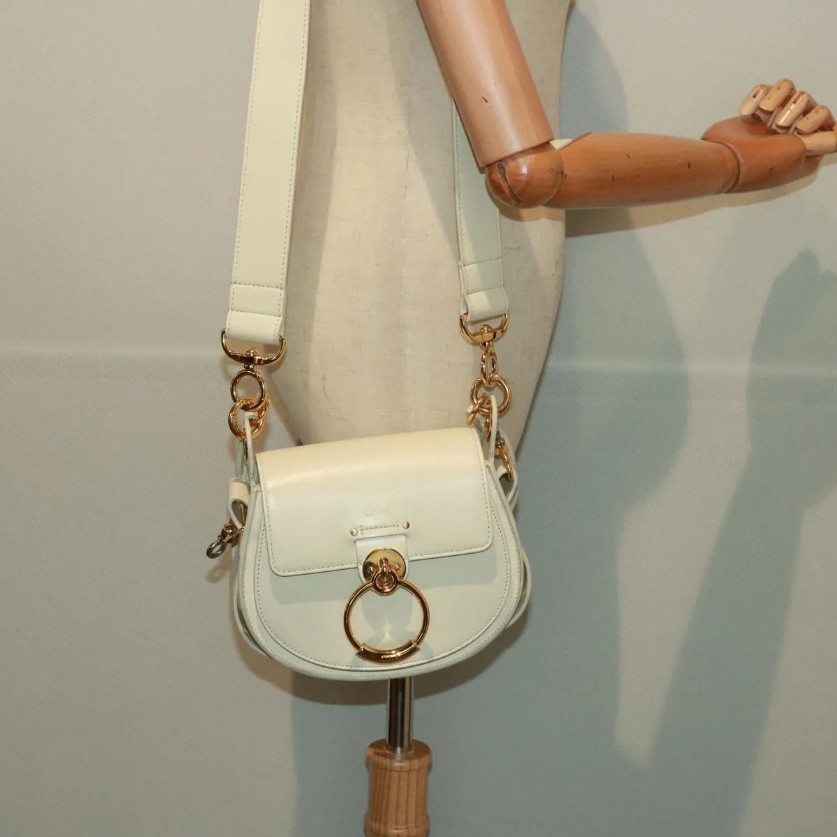 Chloe Tess Shoulder Bag Leather 2way White 79105