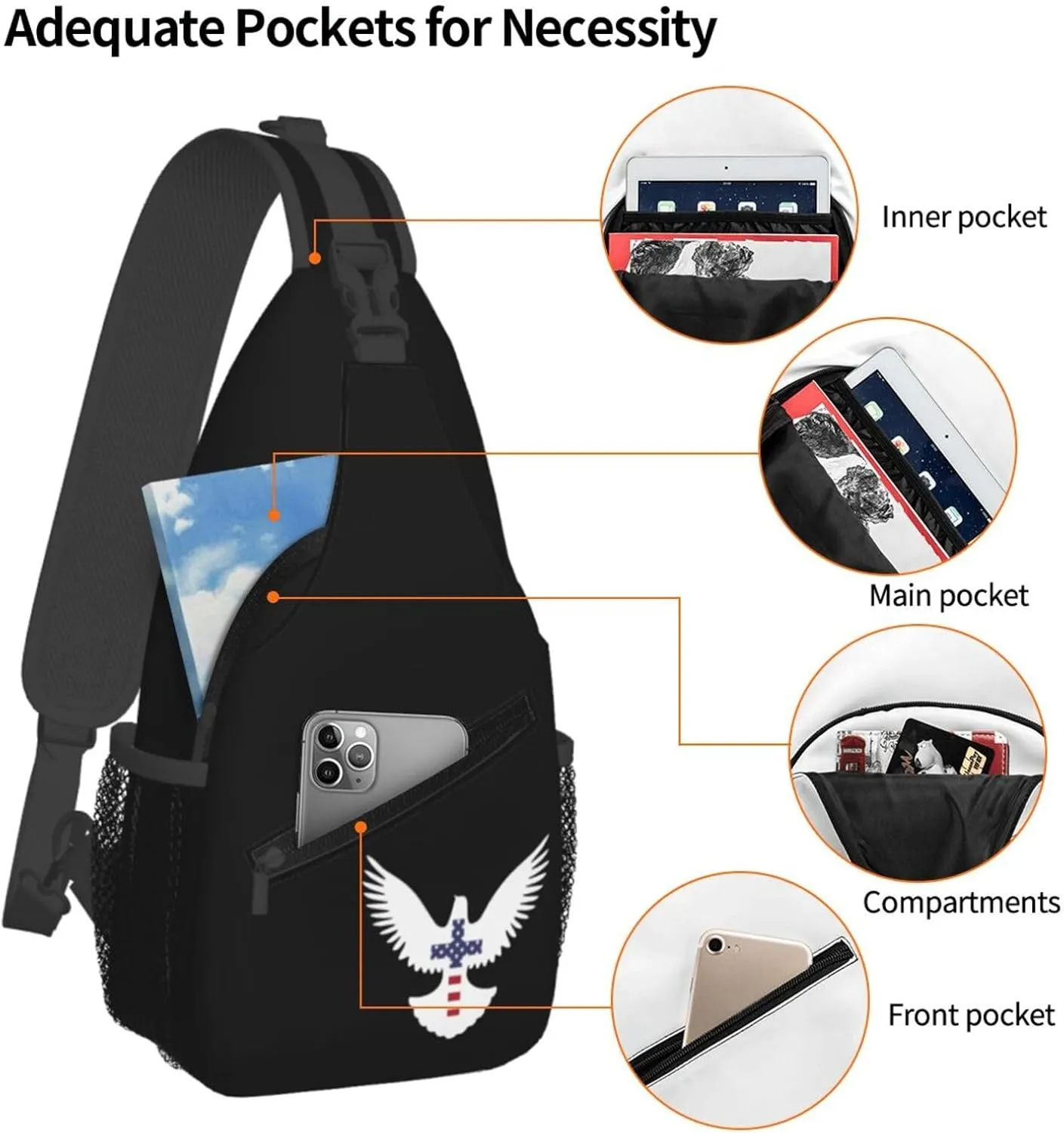 Christian Cross Peace Dove Sling Backpack Shoulder Chest Bag For Men Women Hiking Travel Crossbody Daypack