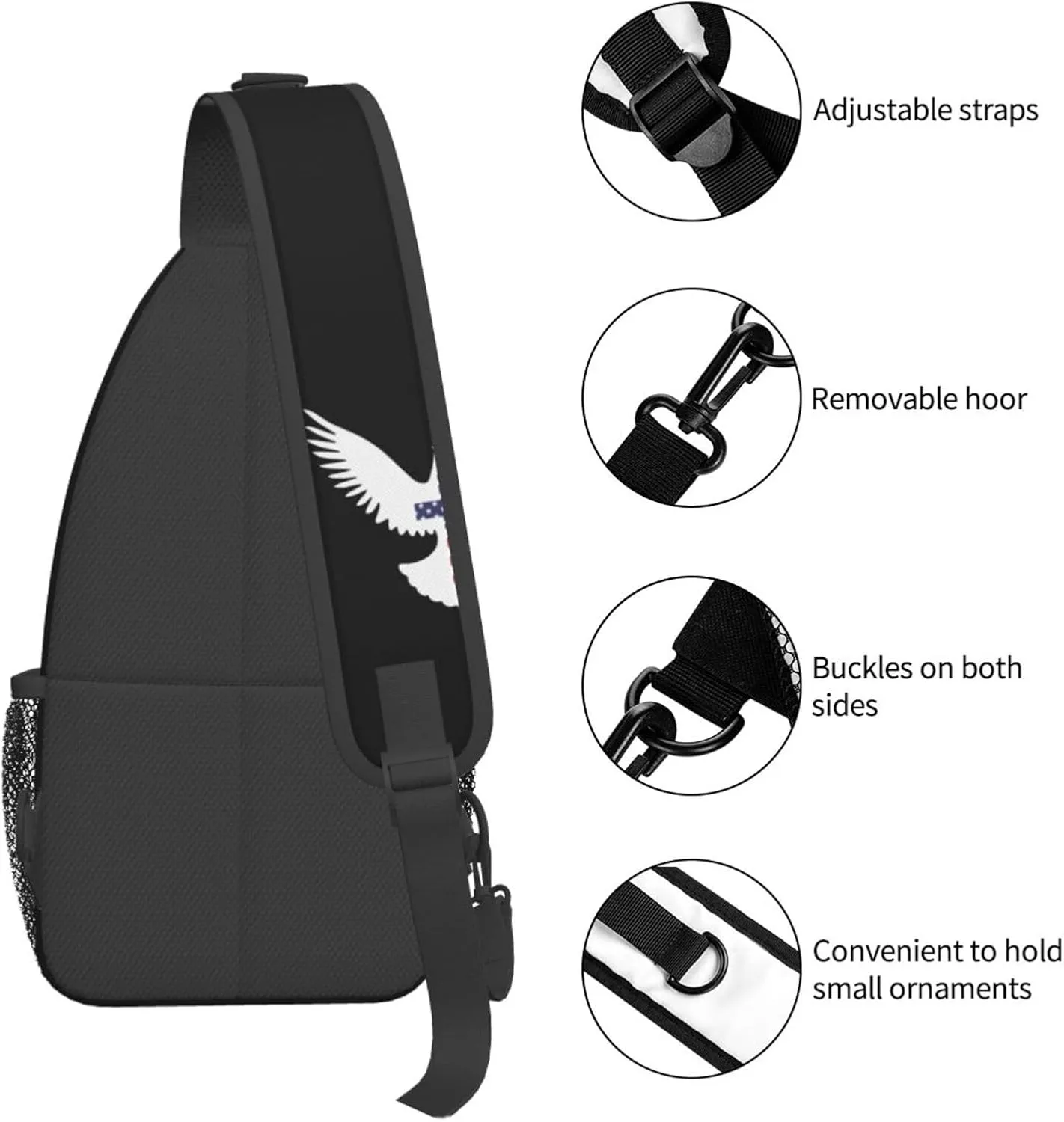 Christian Cross Peace Dove Sling Backpack Shoulder Chest Bag For Men Women Hiking Travel Crossbody Daypack