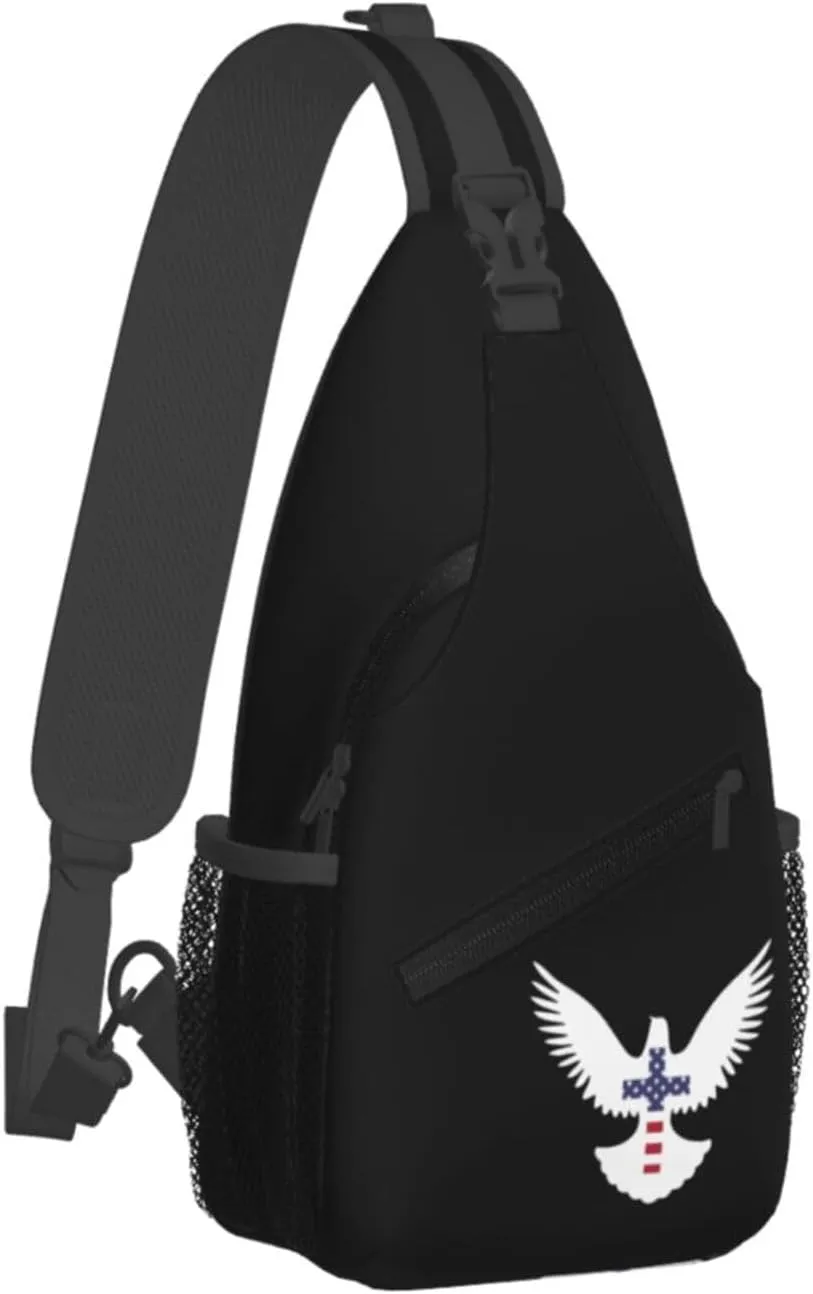 Christian Cross Peace Dove Sling Backpack Shoulder Chest Bag For Men Women Hiking Travel Crossbody Daypack