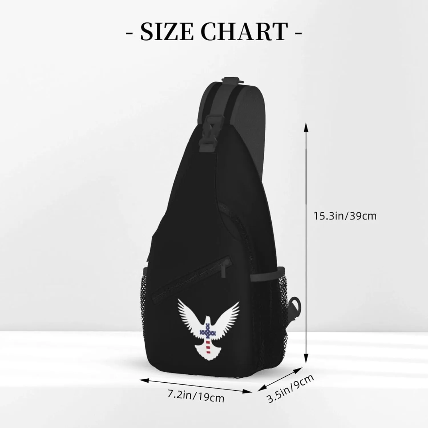 Christian Cross Peace Dove Sling Backpack Shoulder Chest Bag For Men Women Hiking Travel Crossbody Daypack