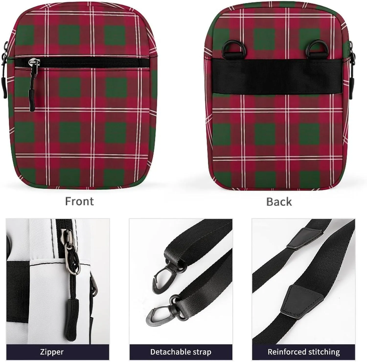 Clan Crawford Tartan Detachable Shoulder Strap Small Shoulder Bag Unisex