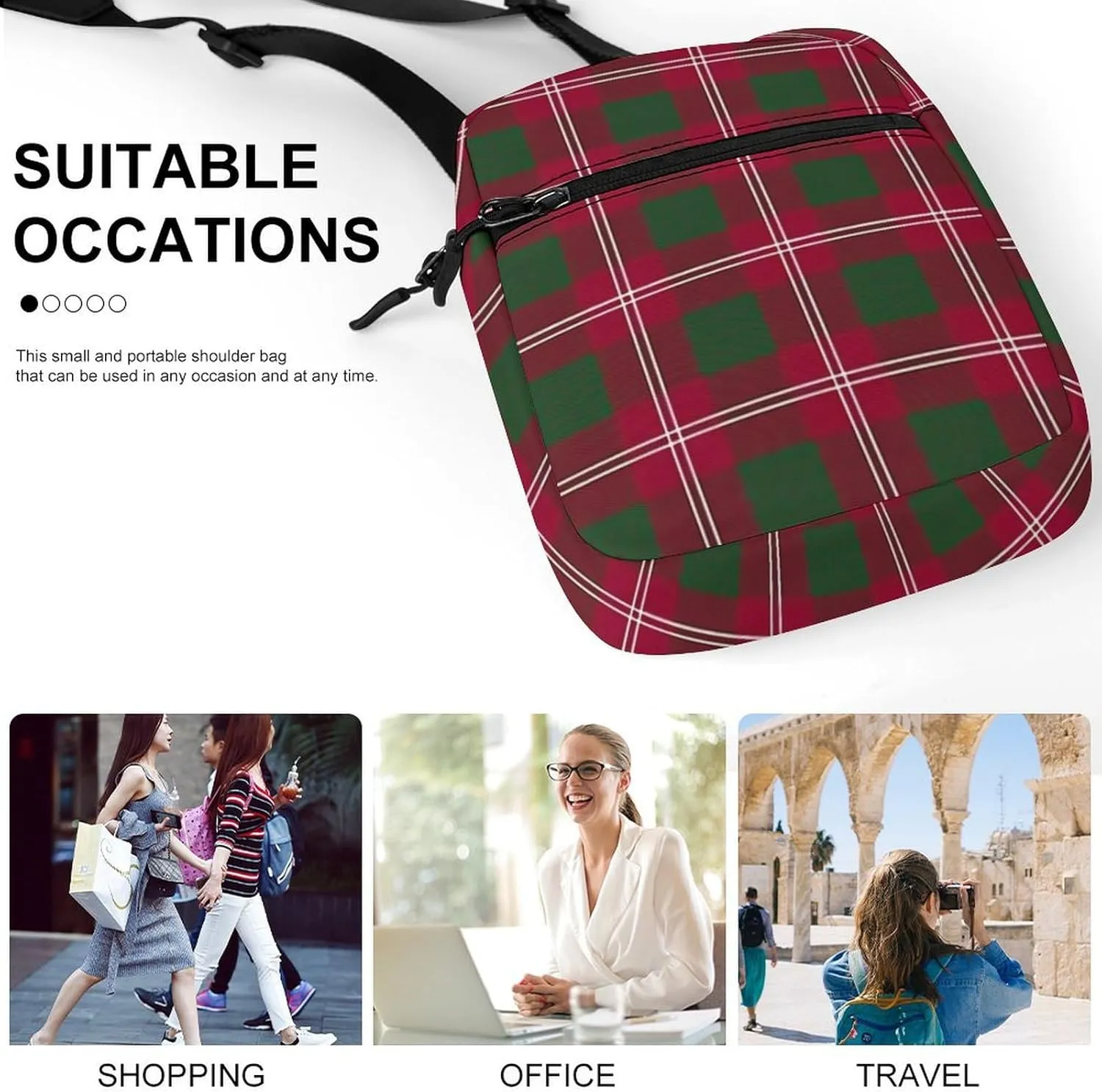 Clan Crawford Tartan Detachable Shoulder Strap Small Shoulder Bag Unisex