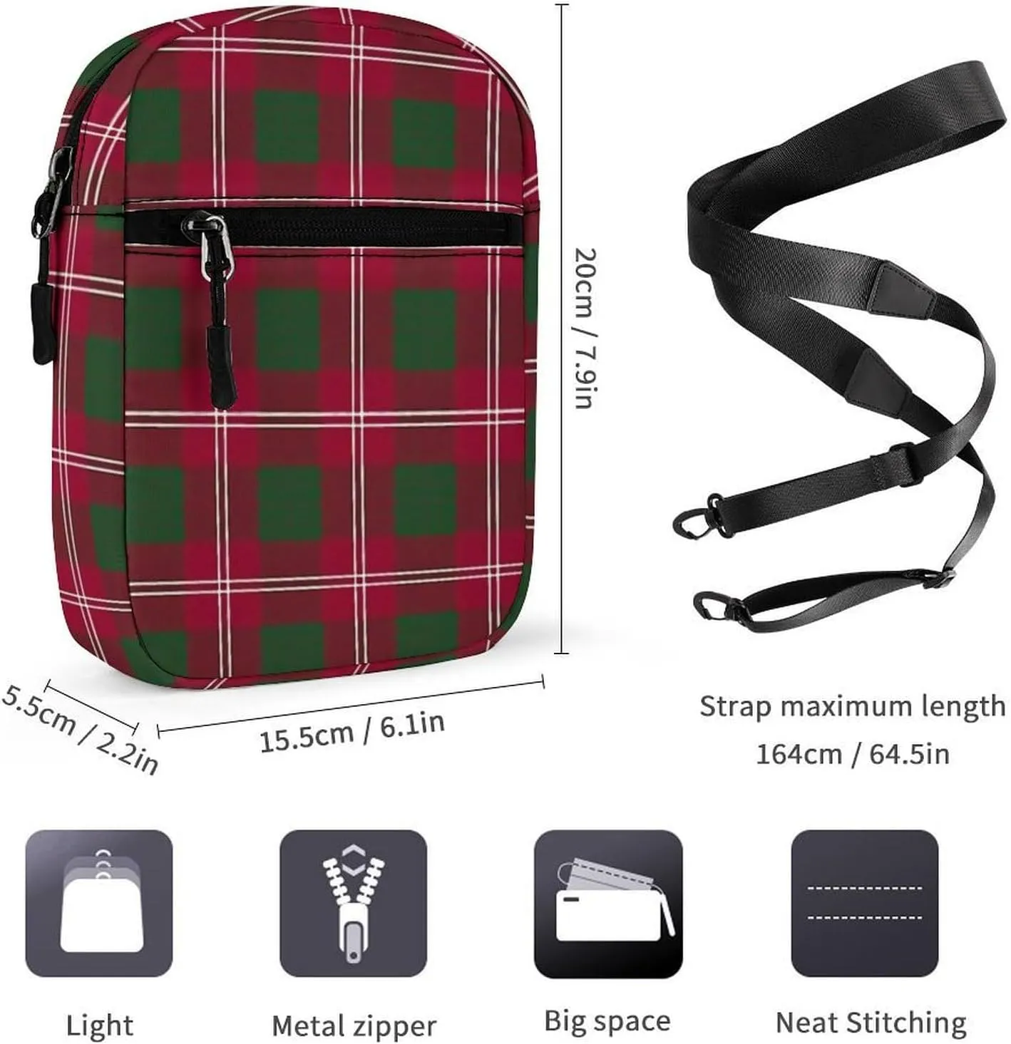 Clan Crawford Tartan Detachable Shoulder Strap Small Shoulder Bag Unisex