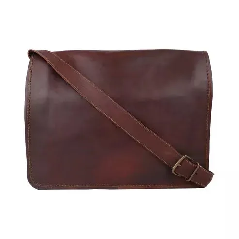 Classic Dark Brown PU Leather Sling Bag – Elegant & Spacious office bag or Daily Use (Brown)