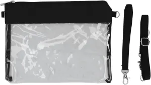 Clear Shoulder Bag Transparent PVC Zipped Design Durable Shoulder Messenger Bag for Shopping Beach Travel Concerts Events