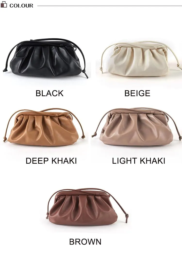 Cloud wrapped Soft Leather Madame Small Bag Single Shoulder Slant Dumpling Bag Handbag Day bags
