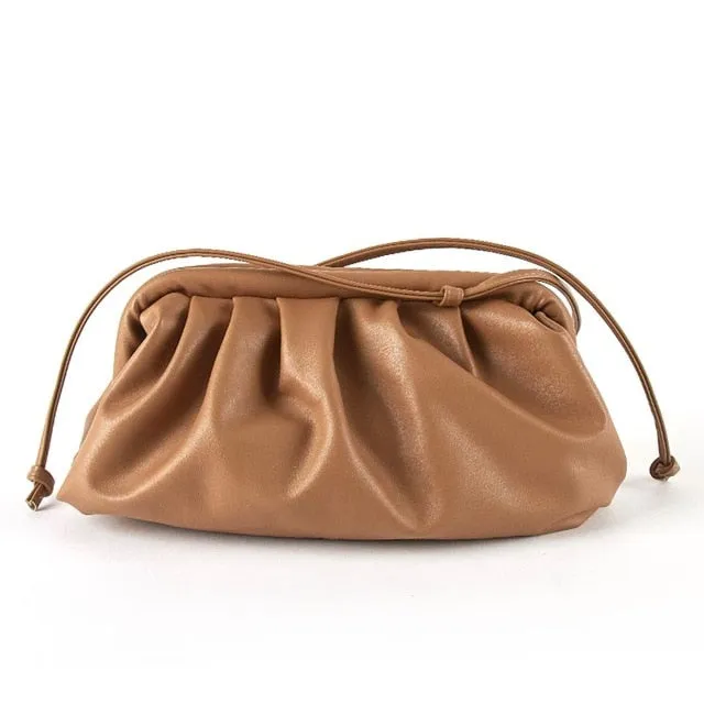 Cloud wrapped Soft Leather Madame Small Bag Single Shoulder Slant Dumpling Bag Handbag Day bags