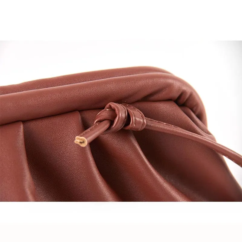 Cloud wrapped Soft Leather Madame Small Bag Single Shoulder Slant Dumpling Bag Handbag Day bags