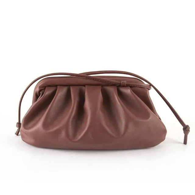 Cloud wrapped Soft Leather Madame Small Bag Single Shoulder Slant Dumpling Bag Handbag Day bags