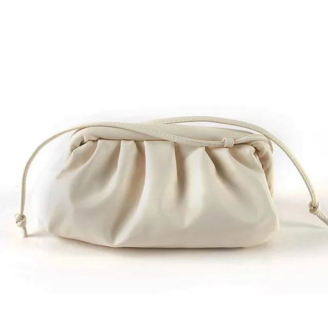 Cloud wrapped Soft Leather Madame Small Bag Single Shoulder Slant Dumpling Bag Handbag Day bags