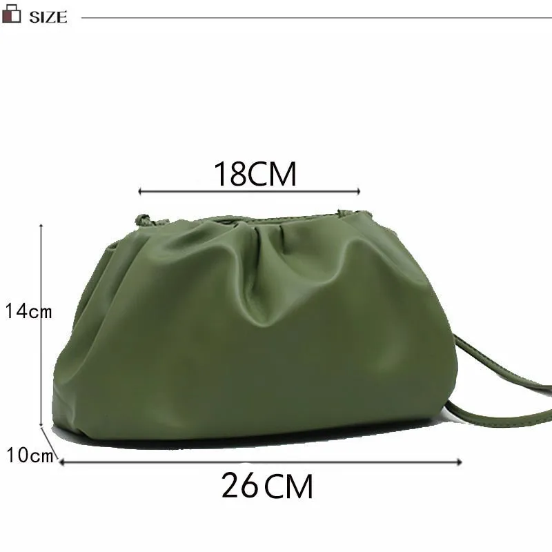 Cloud wrapped Soft Leather Madame Small Bag Single Shoulder Slant Dumpling Bag Handbag Day bags