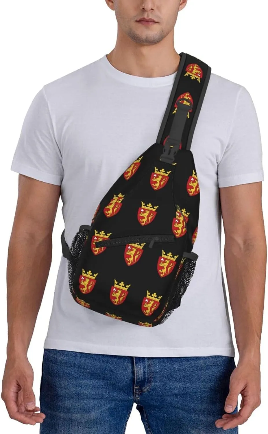 Coat of Arms of Norway Sling Bag Crossbody Backpack Shoulder Casual Daypack Bag for Men Women