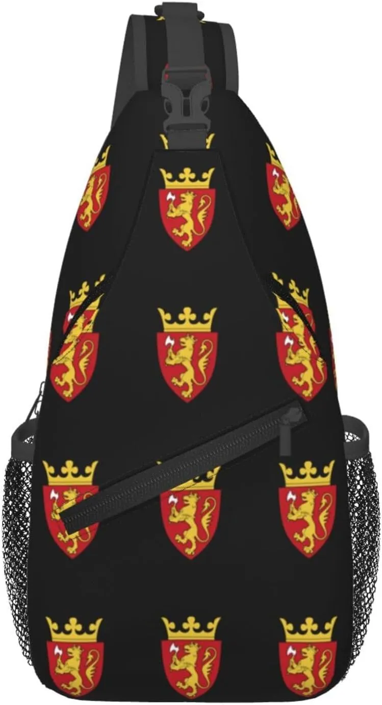 Coat of Arms of Norway Sling Bag Crossbody Backpack Shoulder Casual Daypack Bag for Men Women