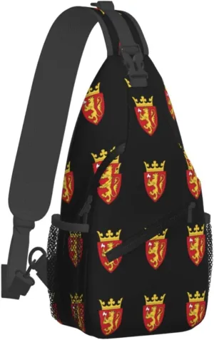 Coat of Arms of Norway Sling Bag Crossbody Backpack Shoulder Casual Daypack Bag for Men Women