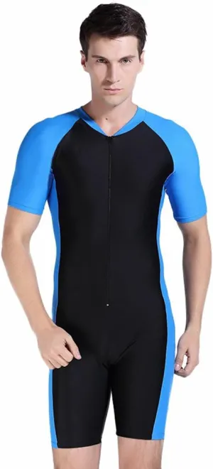 Cokar Short Sleeve Men One-Piece Boyleg Swimsuit