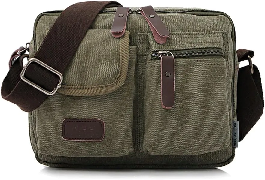 Collsants Small Vintage Canvas Crossbody Purse Travel Shoulder Bags Messenger Satchel Bag