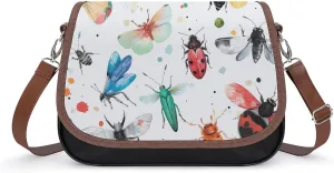 Colorful Insects Crossbody Bags for Women Fashion Purse Shoulder Bag Handbags with Adjustable Strap