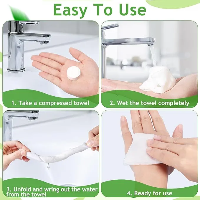 Compressed Towels,200PCS Portable Compressed Towel Tablets,Mini Compressed Coin Tissue,Disposable Compressed Cotton Coin Tissue Towel for Travel Camping Sport,Home Hand Wipes