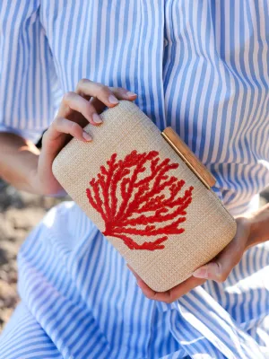 Coral Minaudiere Clutch