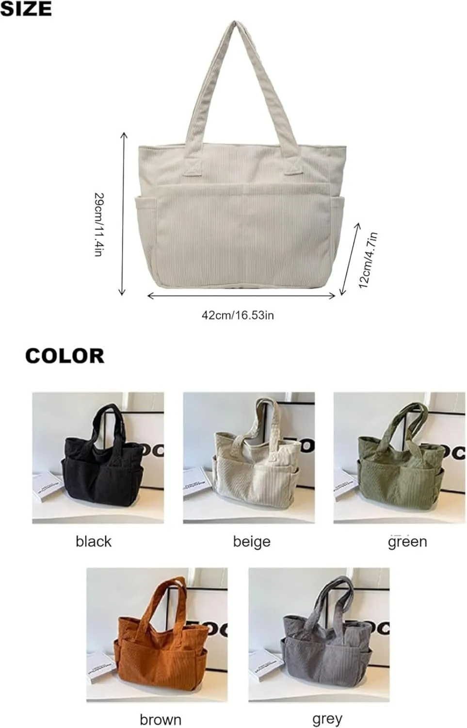 Corduroy Tote Bag Trending Purses for Women 2025 new Shoulder Bag Handbags for Women Purse Large Capacity Canvas Bags