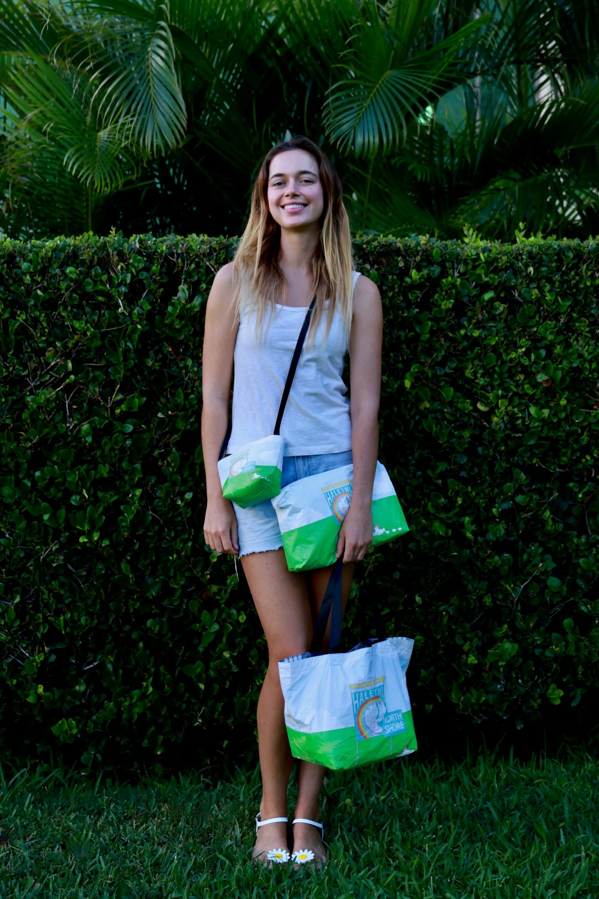 Crossbody Bag Small  - Atasha Rabbit Surfs Haleiwa