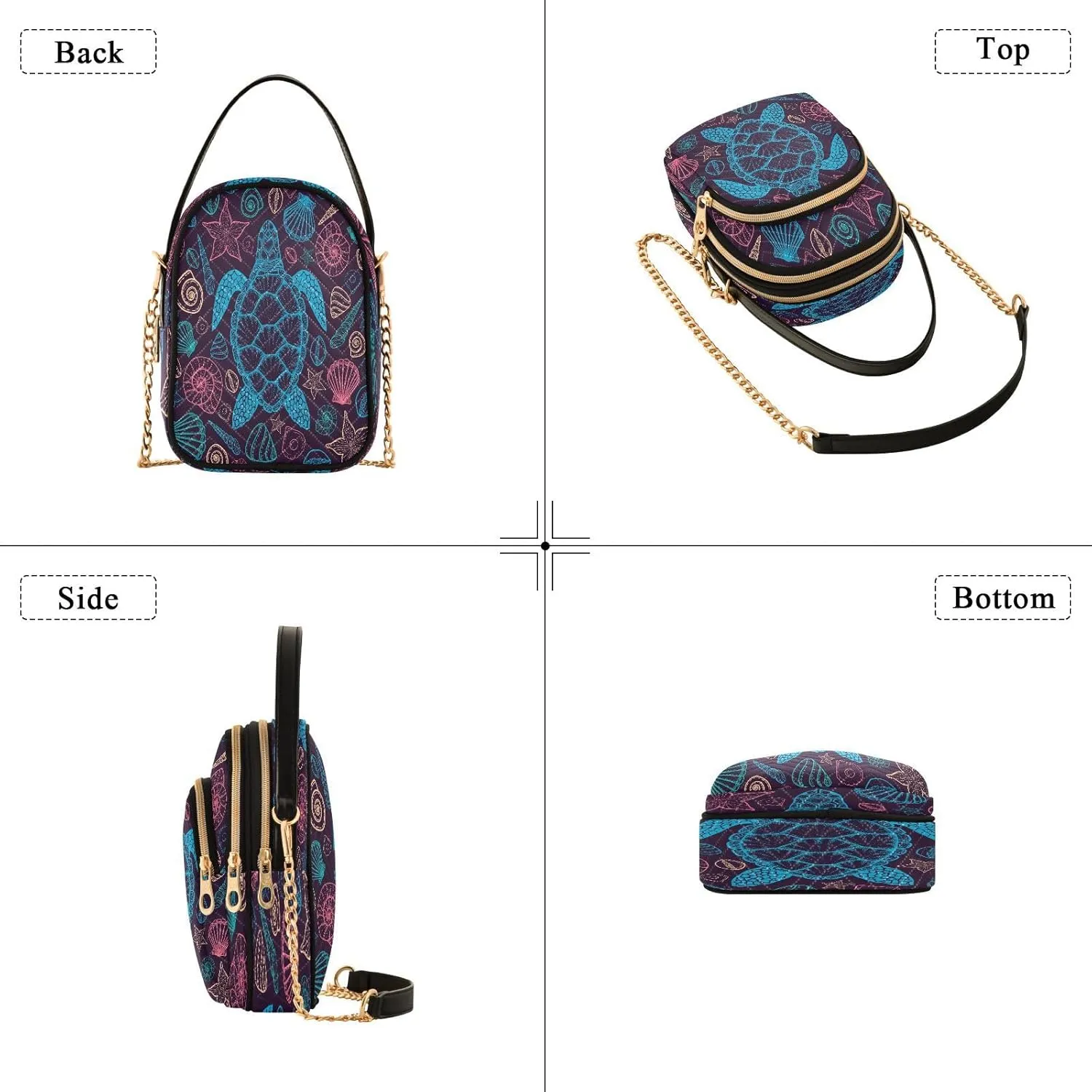Crossbody Bags Crossbody Purse Chest Bag Sun Moon Stars Witch for Women Trendy