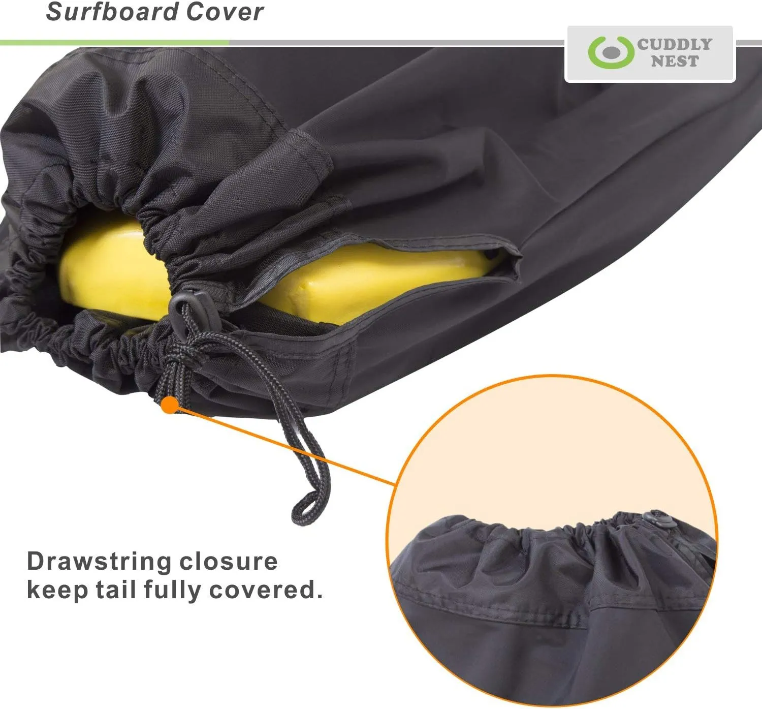 Cuddly Nest Surfboard Storage Cover, Printed Surf Board Sock Cover for Shortboard, Funboard and Longboard