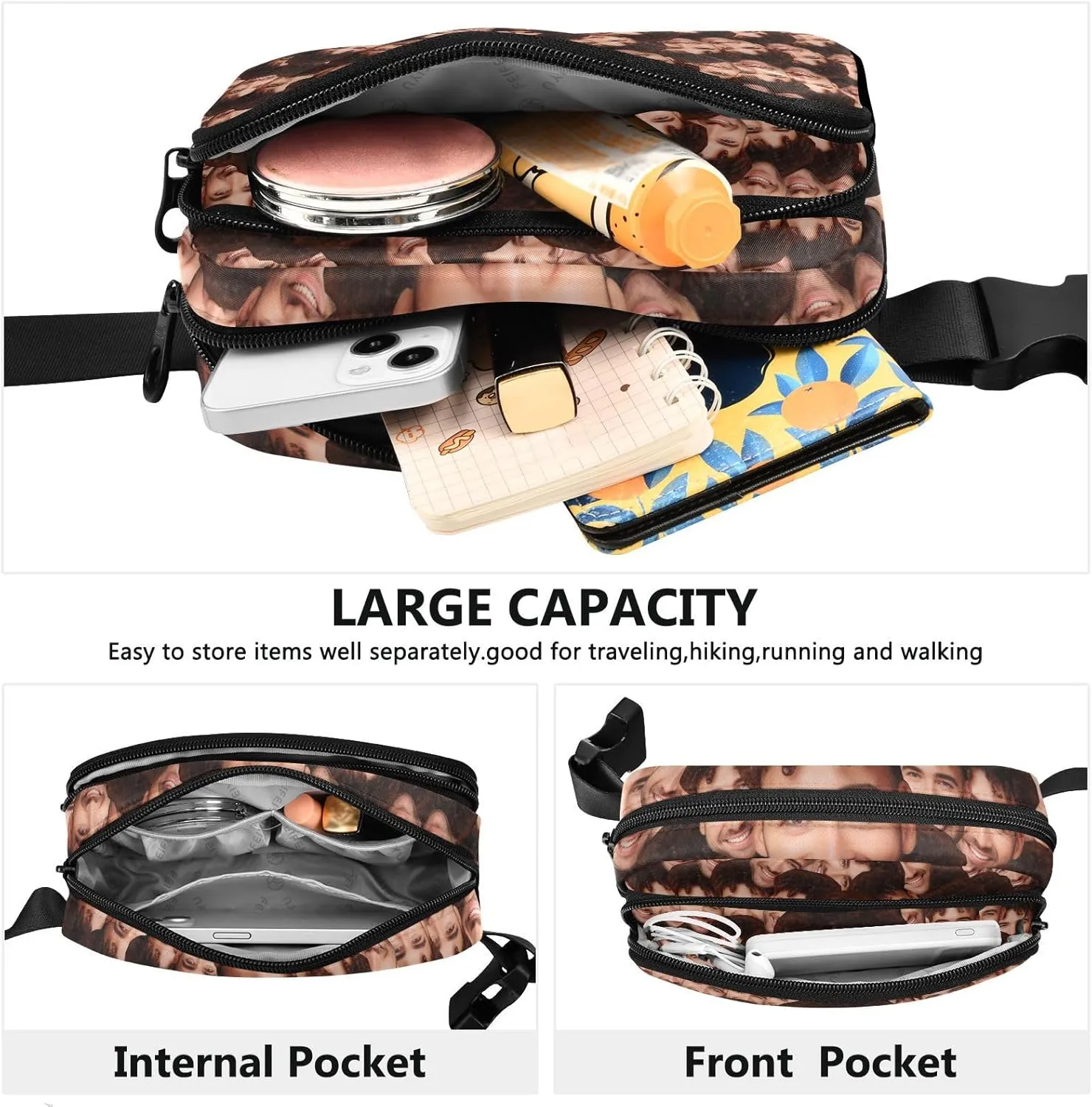 Custom Face Fanny Packs for Women Fanny Pack For Men Belt Bag Crossbody Fanny Packs for Women Running Fanny Pack Waist Pack 21343346c