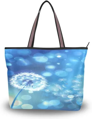 Dandelion Blue Shoulder Bags Large Handle Ladies Handbag