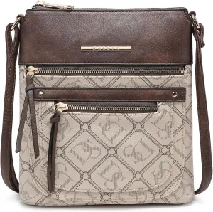 Dasein Crossbody Purse for Women Vegan Leather Shoulder Handbags Messenger Bags with Multi Zipper Pockets