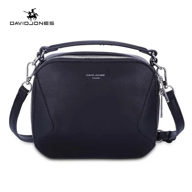DAVIDJONES  faux leather f patchwork girl cross body bag