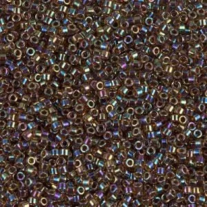 DB 87, Root Beer Lined Topaz AB - Miyuki Delica Beads - Size 11 - 5 grams - Japanese Cylinder Seed Beads - Retail & Wholesale