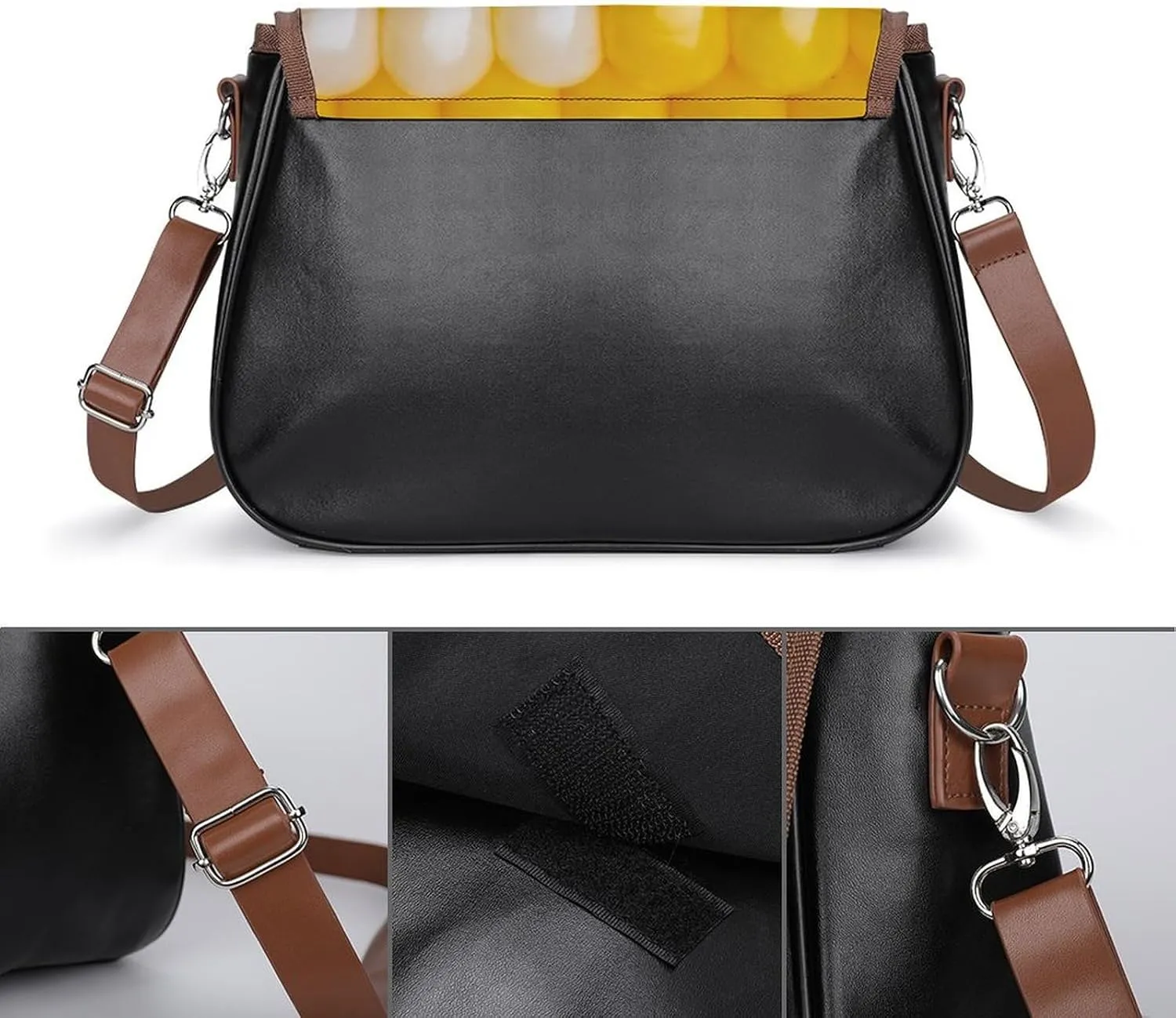 Decorative Beige Stone Leather Shoulder Bag with Detachable Shoulder Strap Versatile for Daily Use