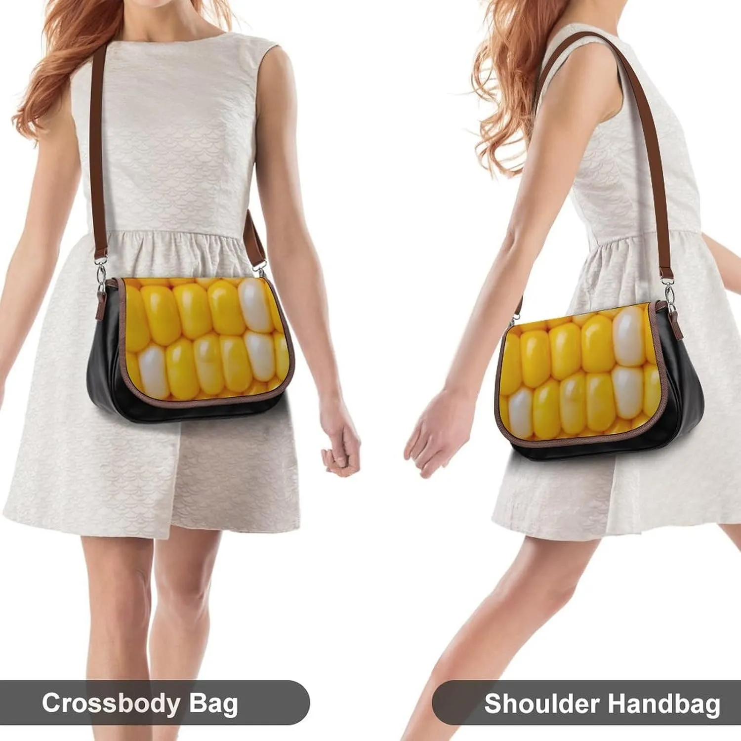 Decorative Beige Stone Leather Shoulder Bag with Detachable Shoulder Strap Versatile for Daily Use
