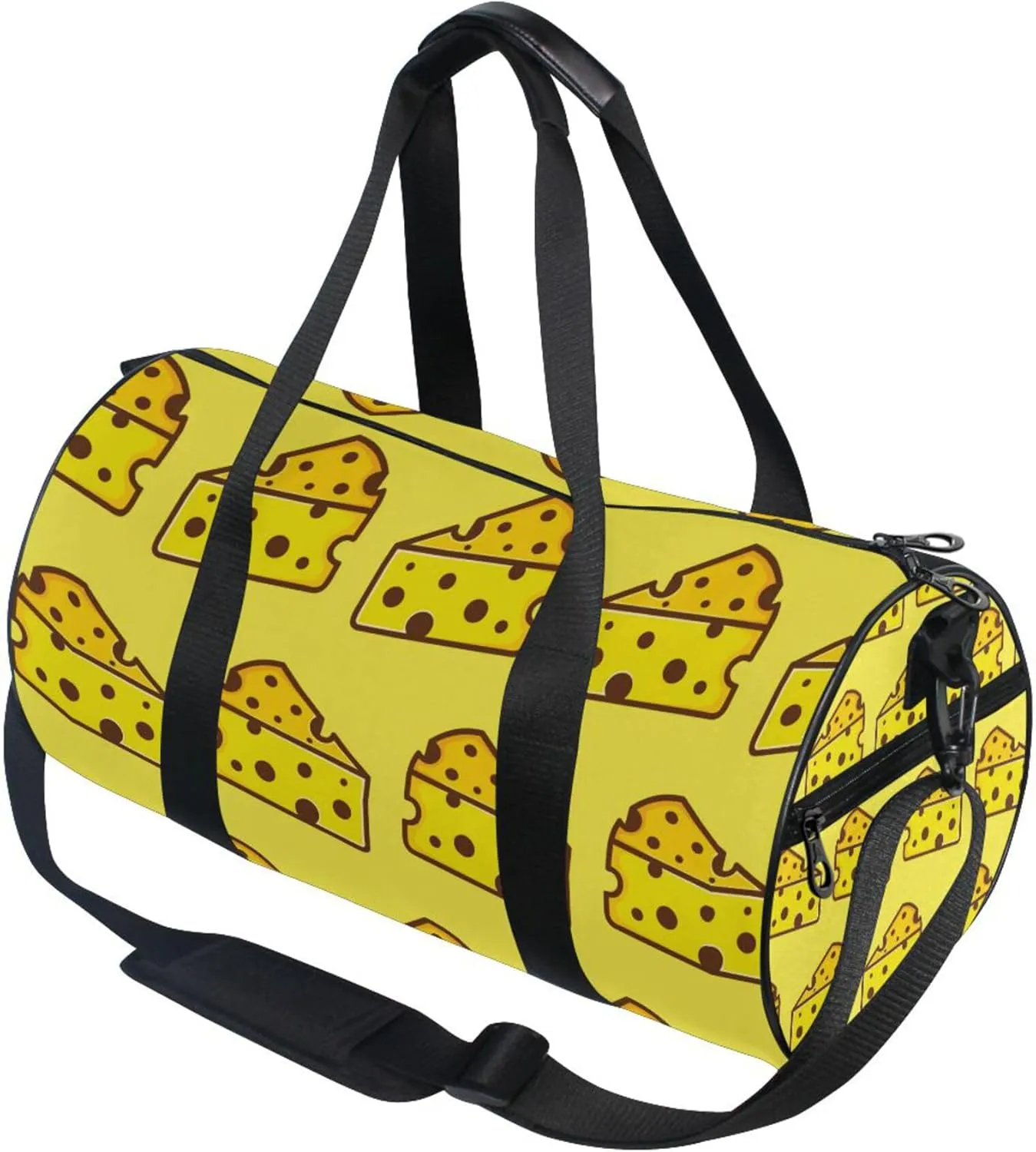 Delicious Yellow Cheese Gym Duffle Bag for Women Men Sports Fitness Bag Workout Travel Gymnastics Dance Ballet