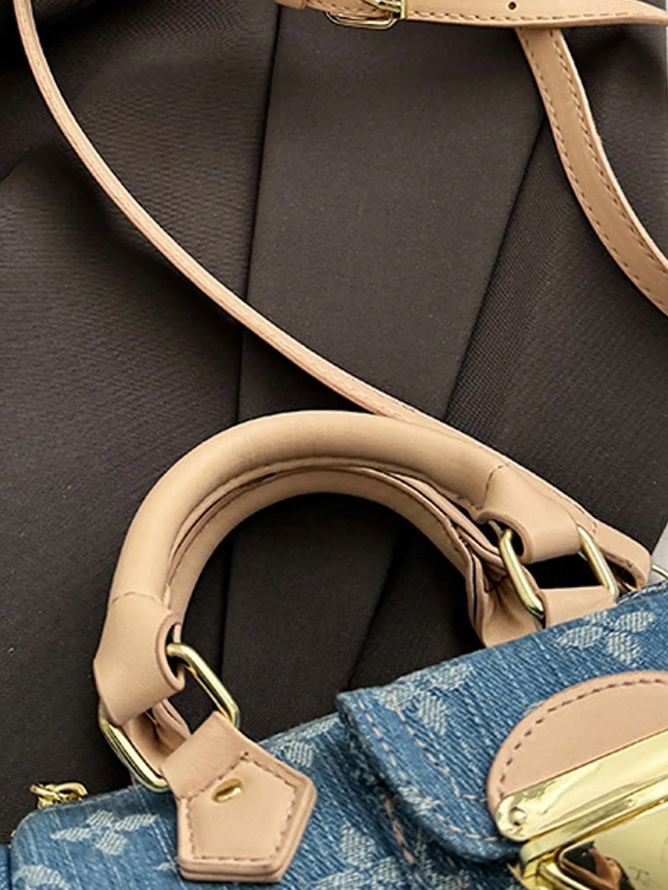 Denim blue fashionable all-match crossbody handbag