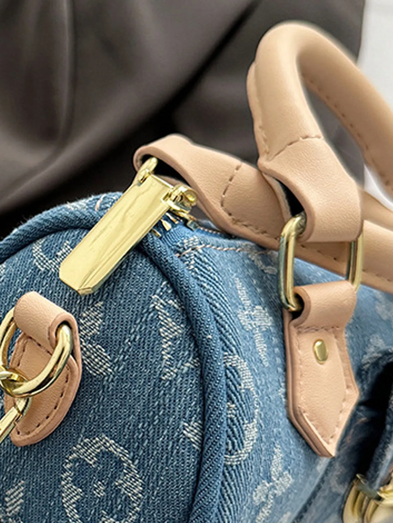 Denim blue fashionable all-match crossbody handbag