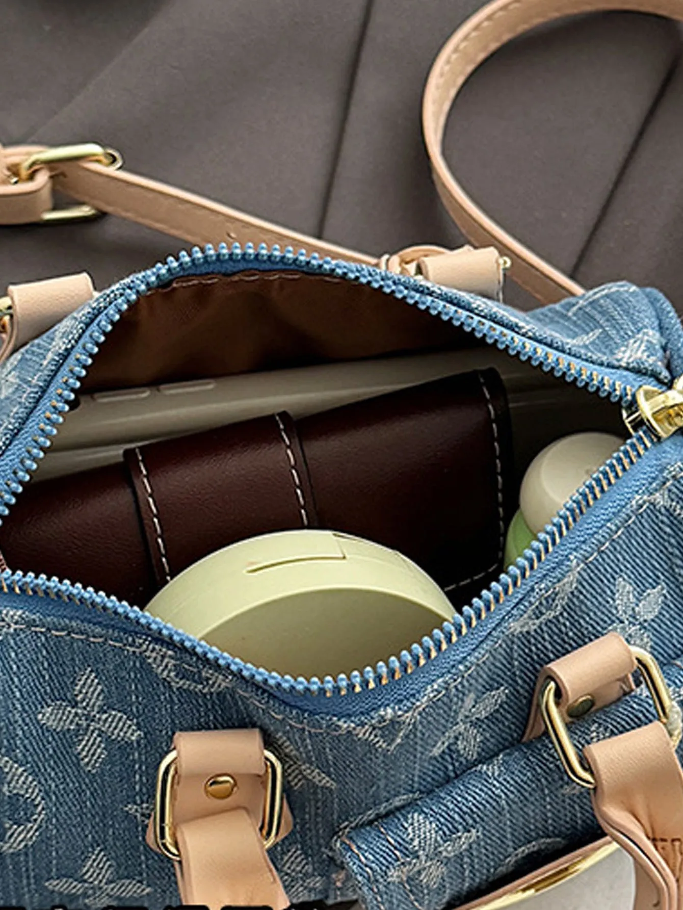 Denim blue fashionable all-match crossbody handbag