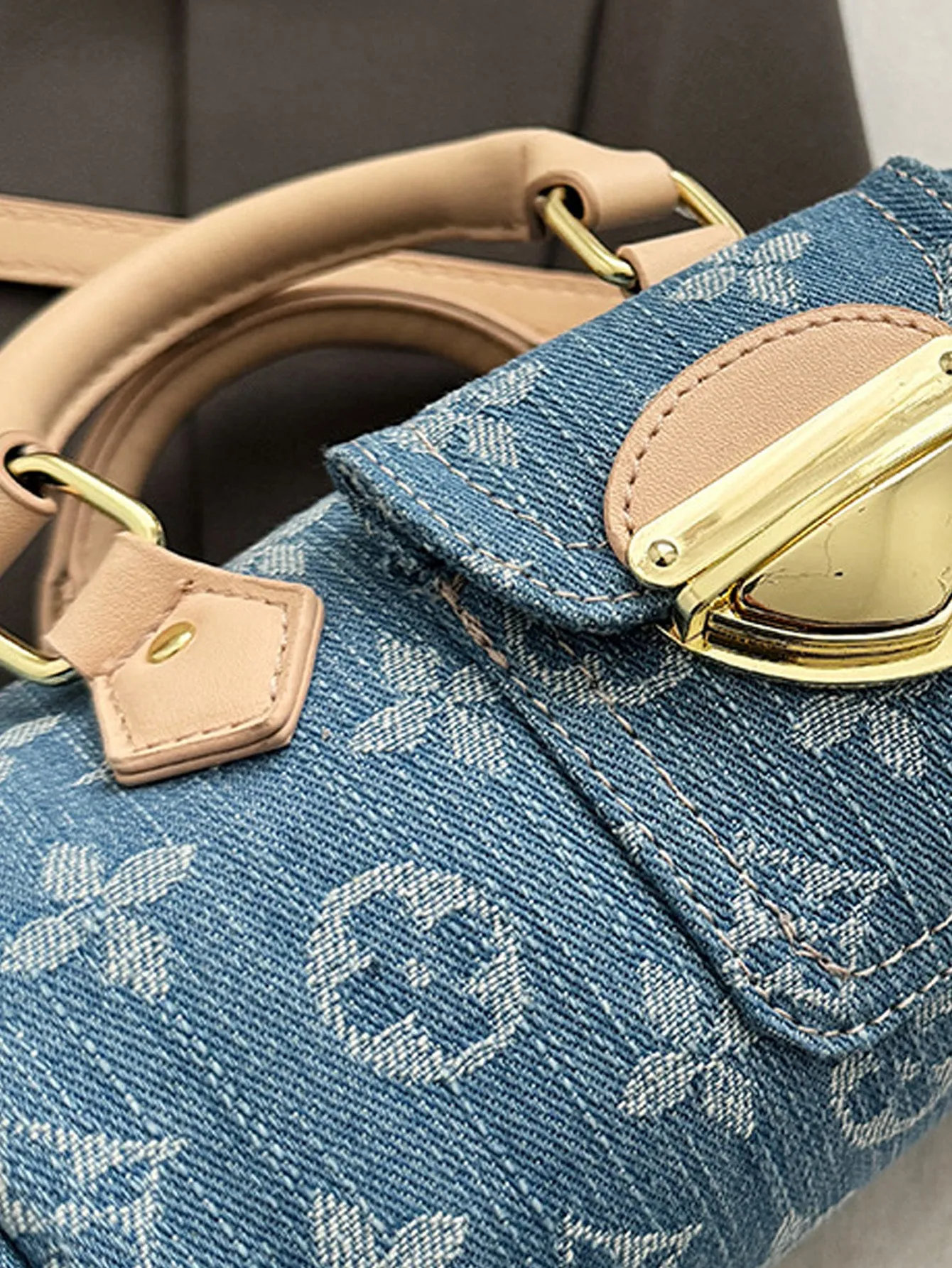 Denim blue fashionable all-match crossbody handbag