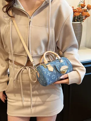 Denim blue fashionable all-match crossbody handbag