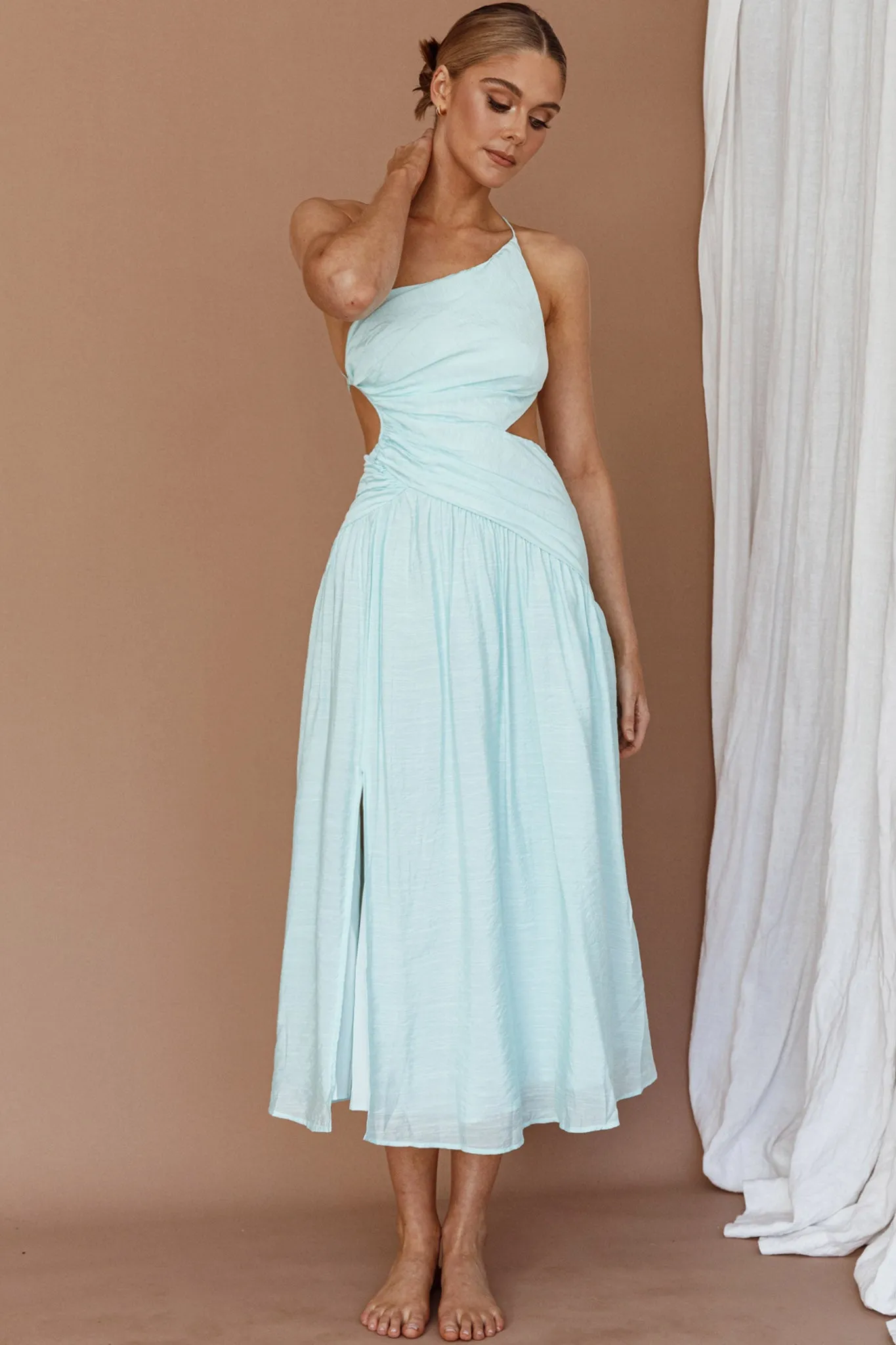 Destination Open Back Midi Dress Mint