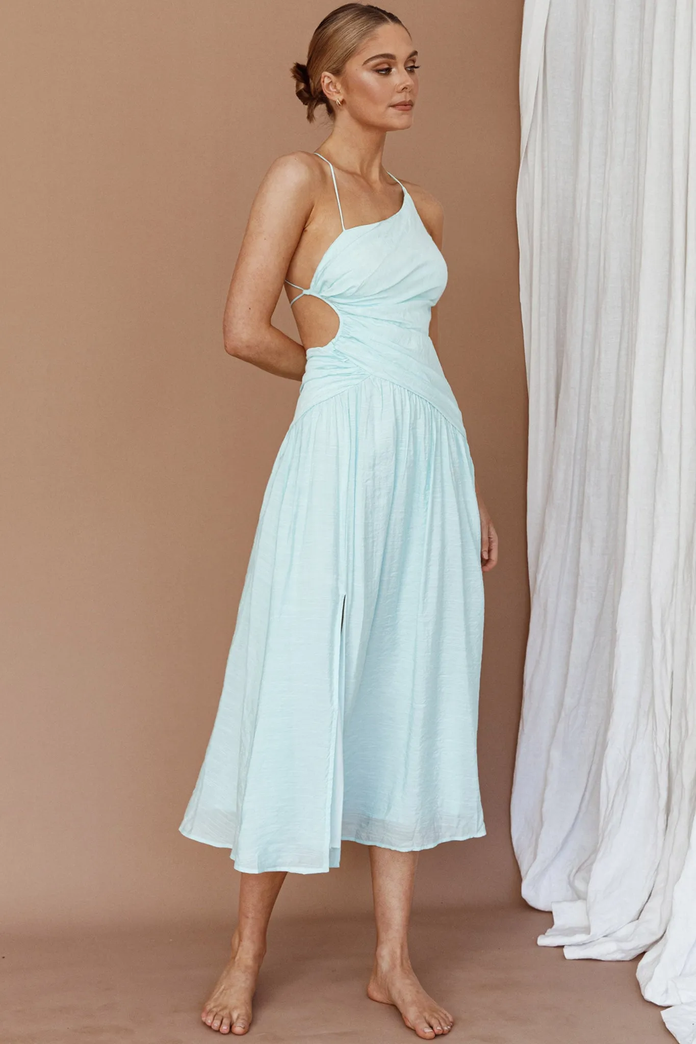 Destination Open Back Midi Dress Mint