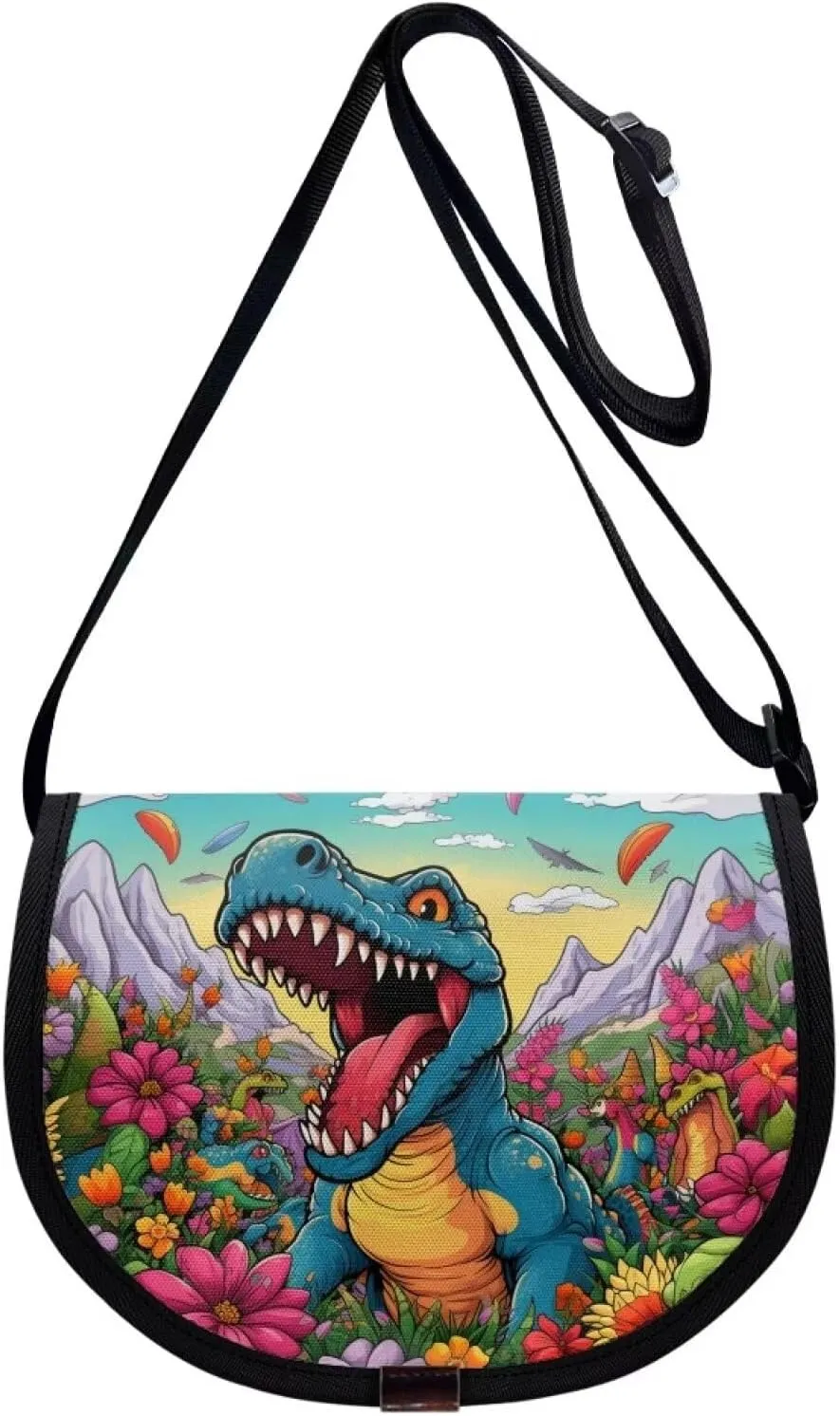 Dinosaur Purse for Girls Boys Small Crossbody Purses Age 6-8 Kids Pocketbook Shoulder Messenger Bag Wallet Sling Flight Bag Phone Holder Travel Holiday Cruise Shopping